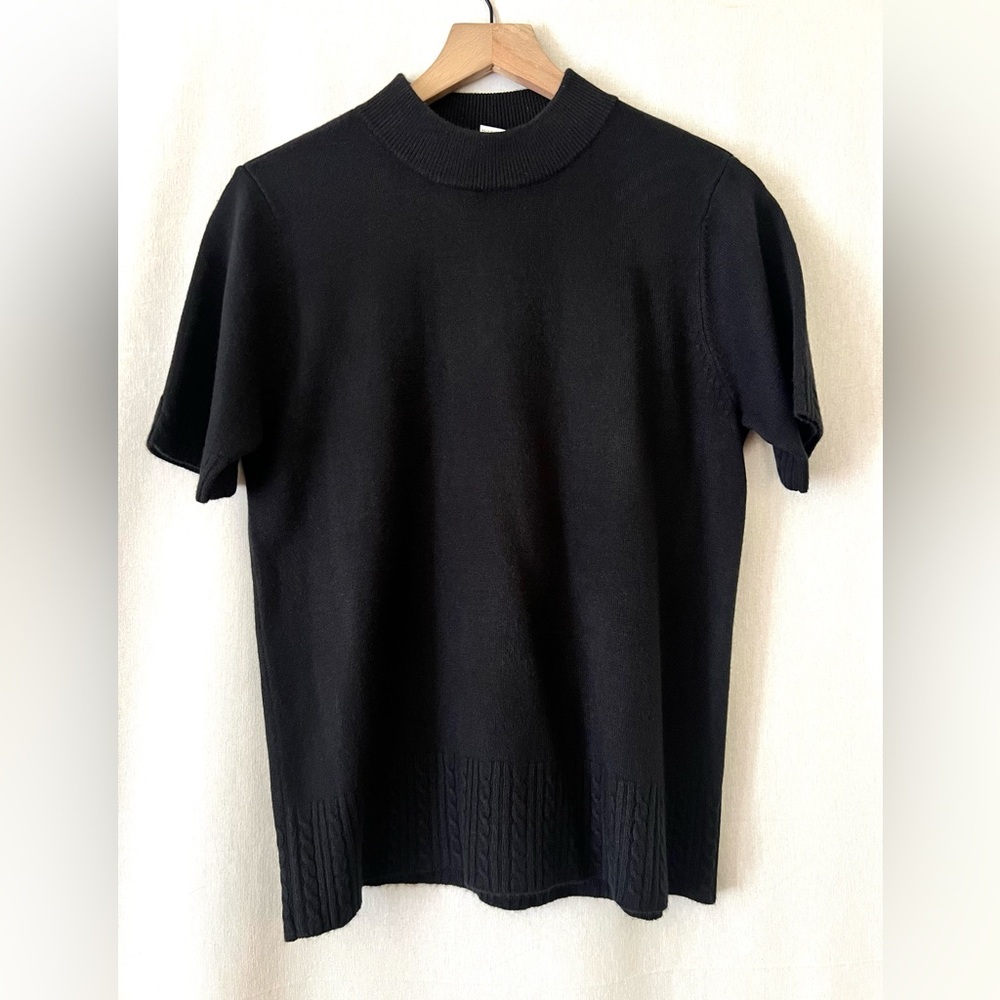 Jennifer Moore | Black Knit Top | Short Sleeves | Relaxed Fit | Super Soft